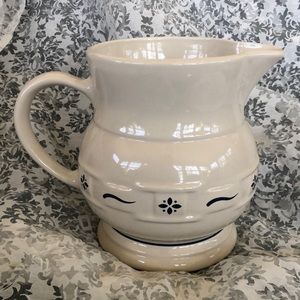 Navy on cream Medium Longaberger pitcher
